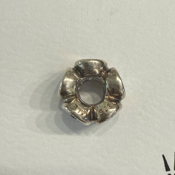 Retired Pandora Oval Blue CZ & ALE Sterling Silver 925 Charm - Picture 5 of 5